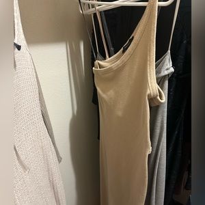 tan long dress
